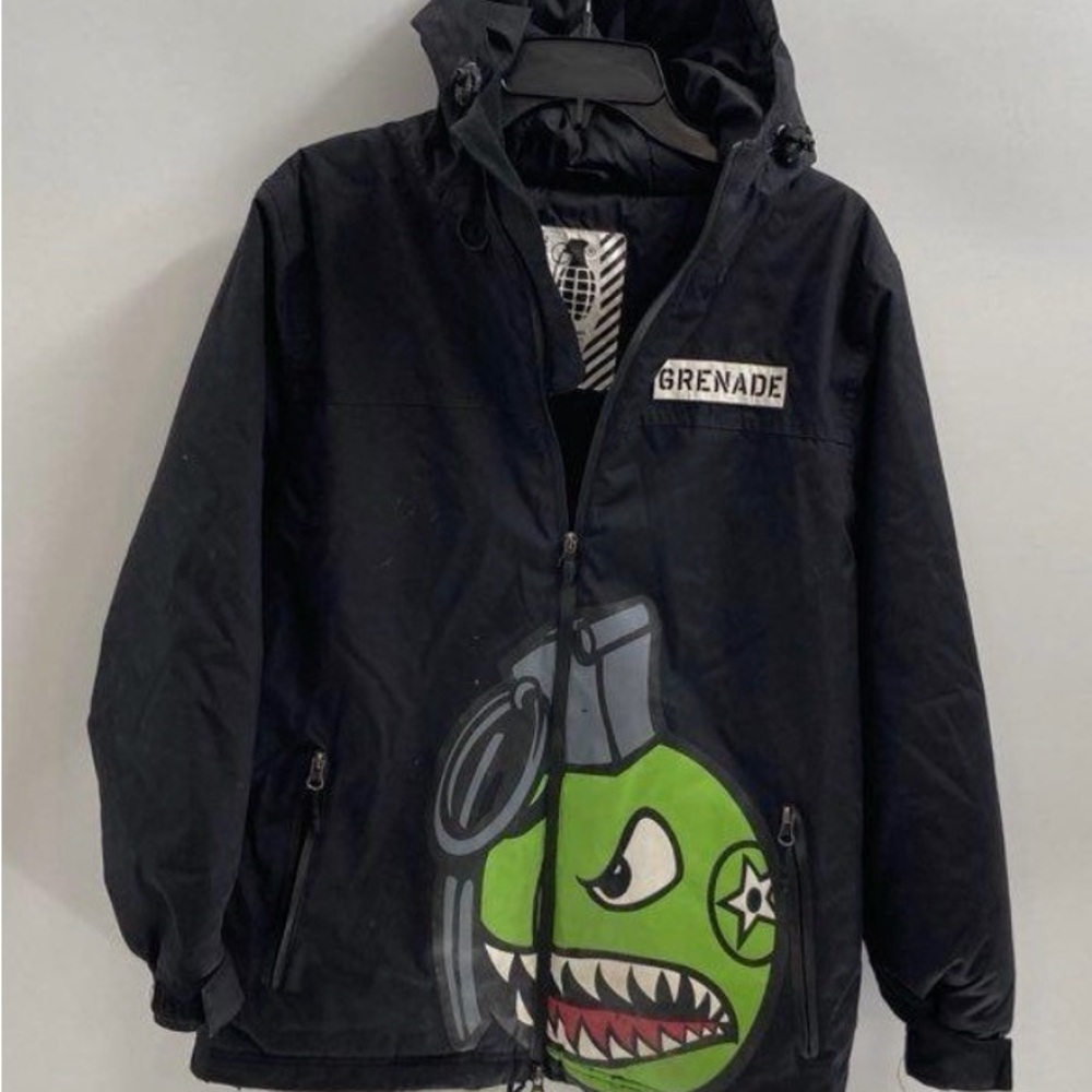 🔥 Grenade Fatigue Project Snowboard Ski Snow Hooded Jacket Black Youth XL